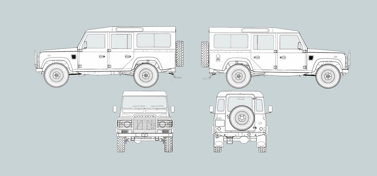 land rover defender sketch