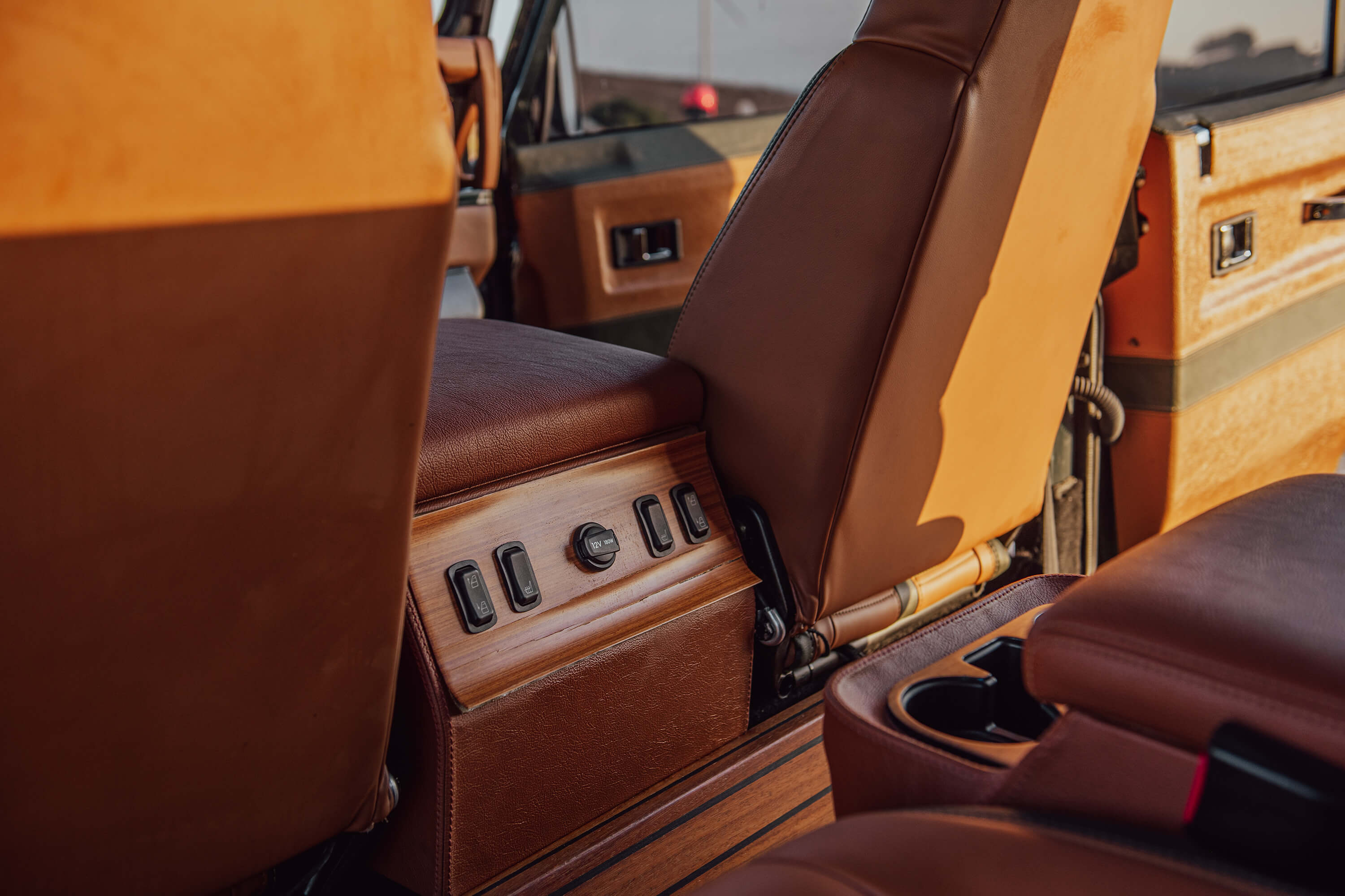 land rover defender back seat view interior