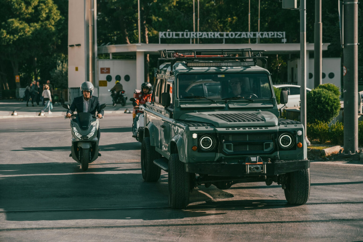 land rover in pastel blue 110 pickup