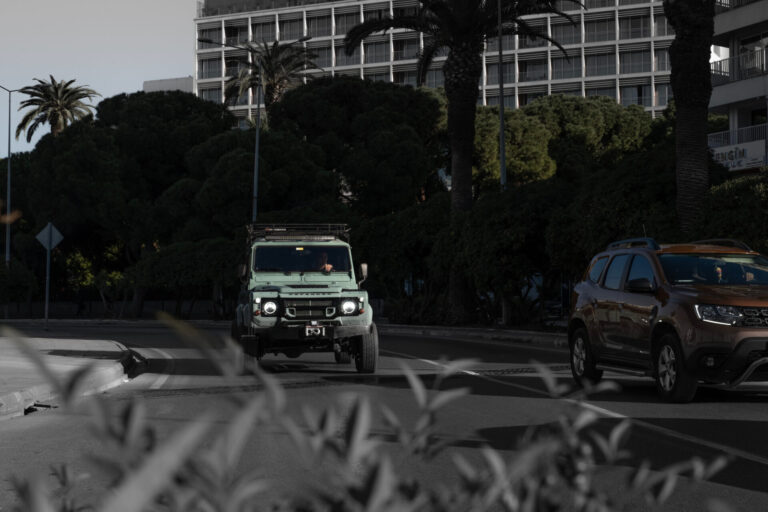 pastel blue land rover 110 pickup