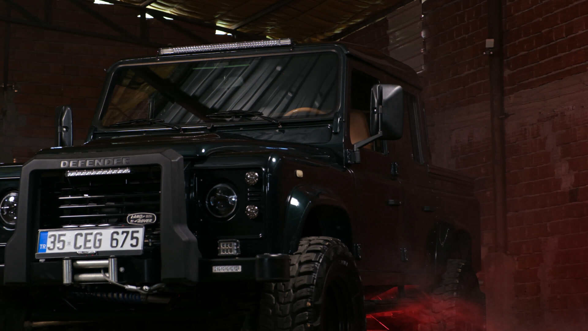 British racing green land rover