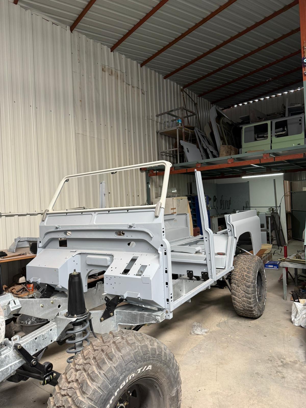 Body Panel Defender 110 Installation in Garage